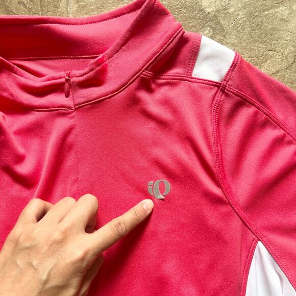 Pearl Izumi Womens Cycling Jersey L Pink Back Pockets Performance Sporty Retro - Picture 3 of 10